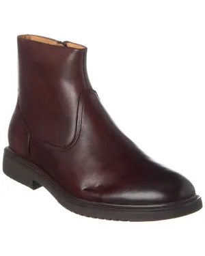 Brass Mark Zip Leather Boot