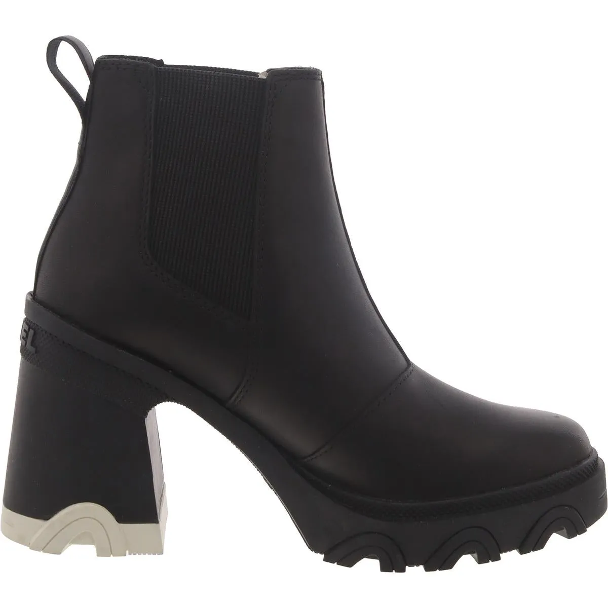Brex Womens Leather Block Heel Chelsea Boots