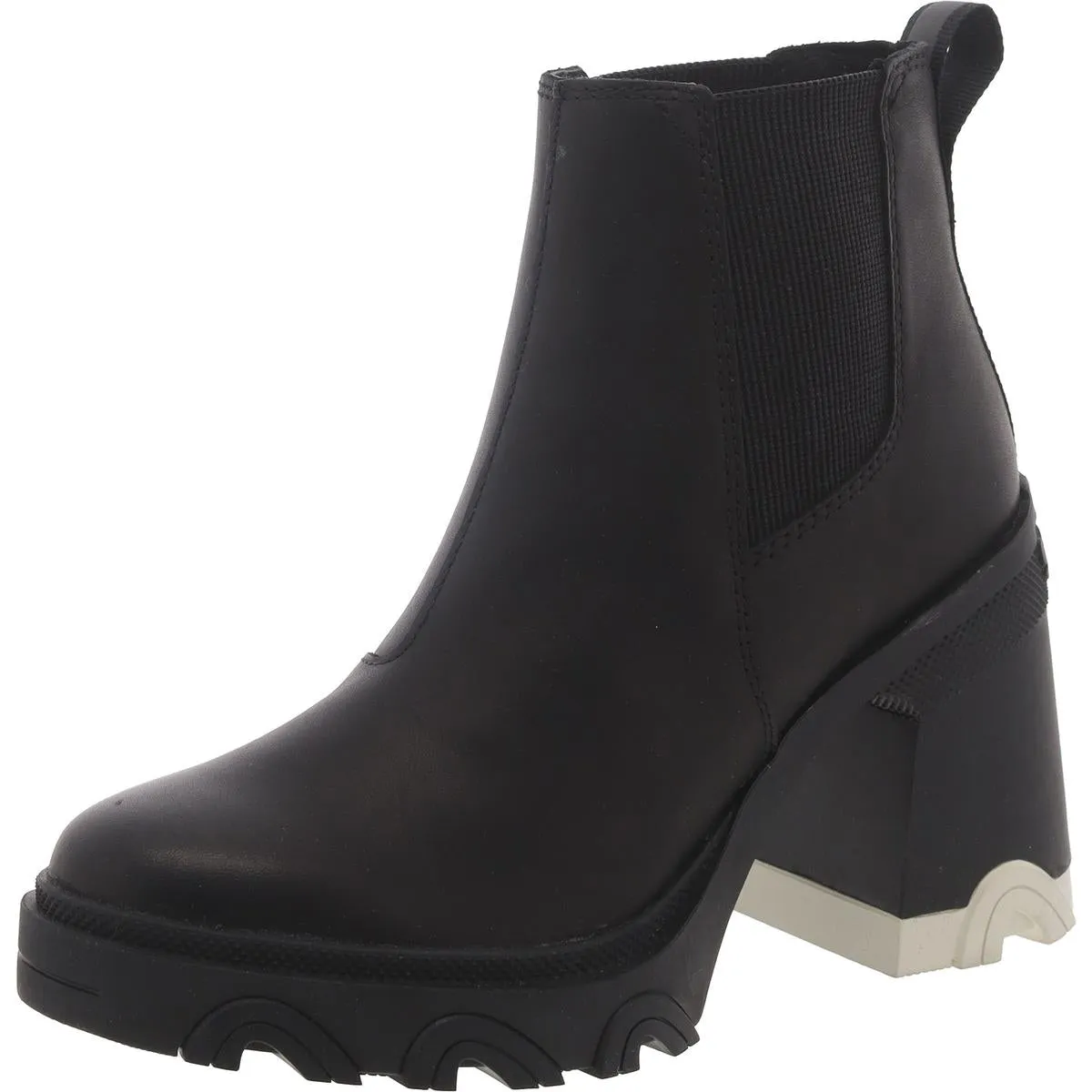 Brex Womens Leather Block Heel Chelsea Boots