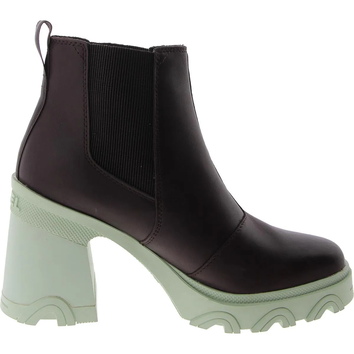 Brex Womens Leather Block Heel Chelsea Boots
