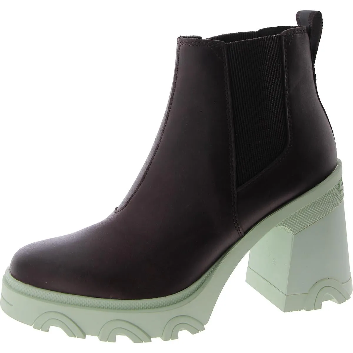 Brex Womens Leather Block Heel Chelsea Boots