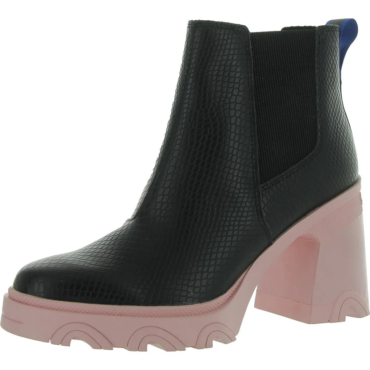 Brex Womens Leather Block Heel Chelsea Boots
