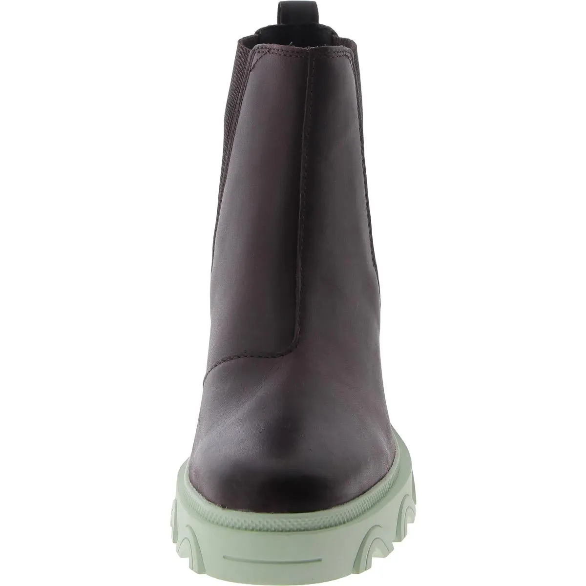 Brex Womens Leather Block Heel Chelsea Boots