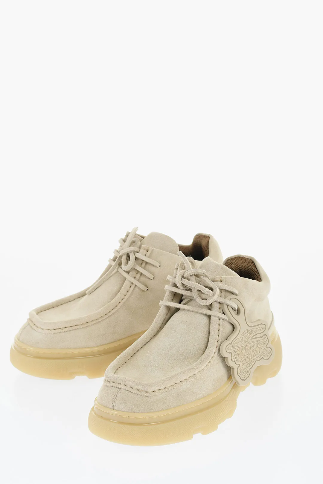 Burberry Suede Wallabee Shoes With Rubber Sole