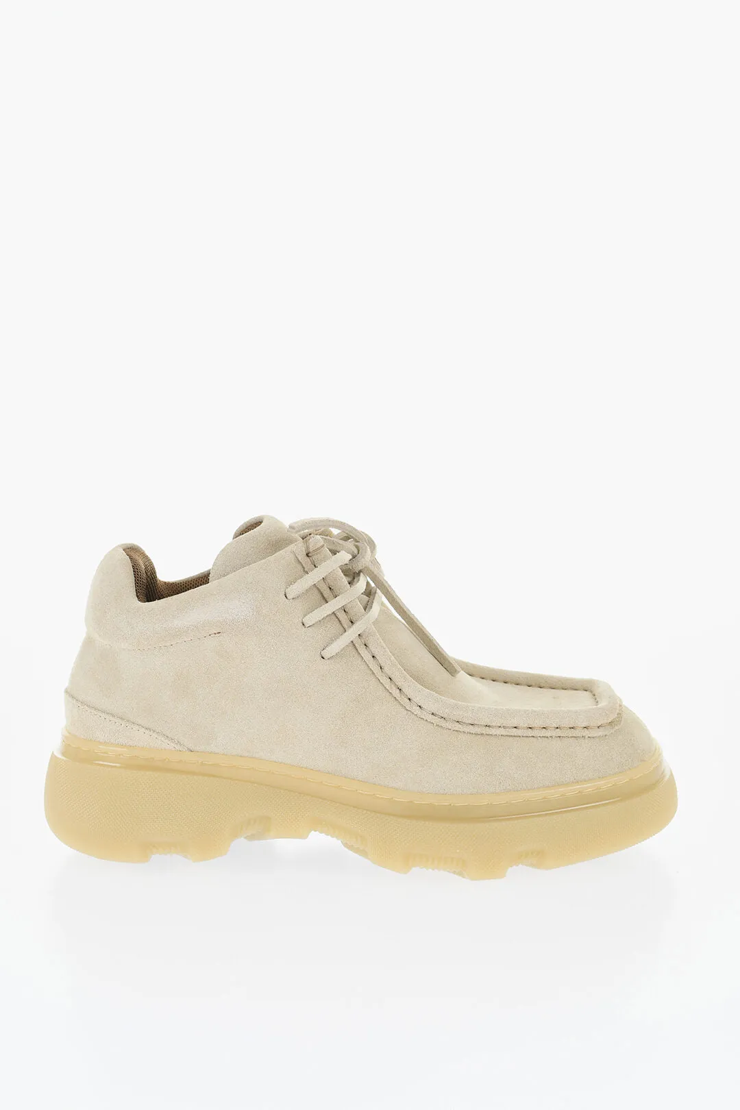 Burberry Suede Wallabee Shoes With Rubber Sole