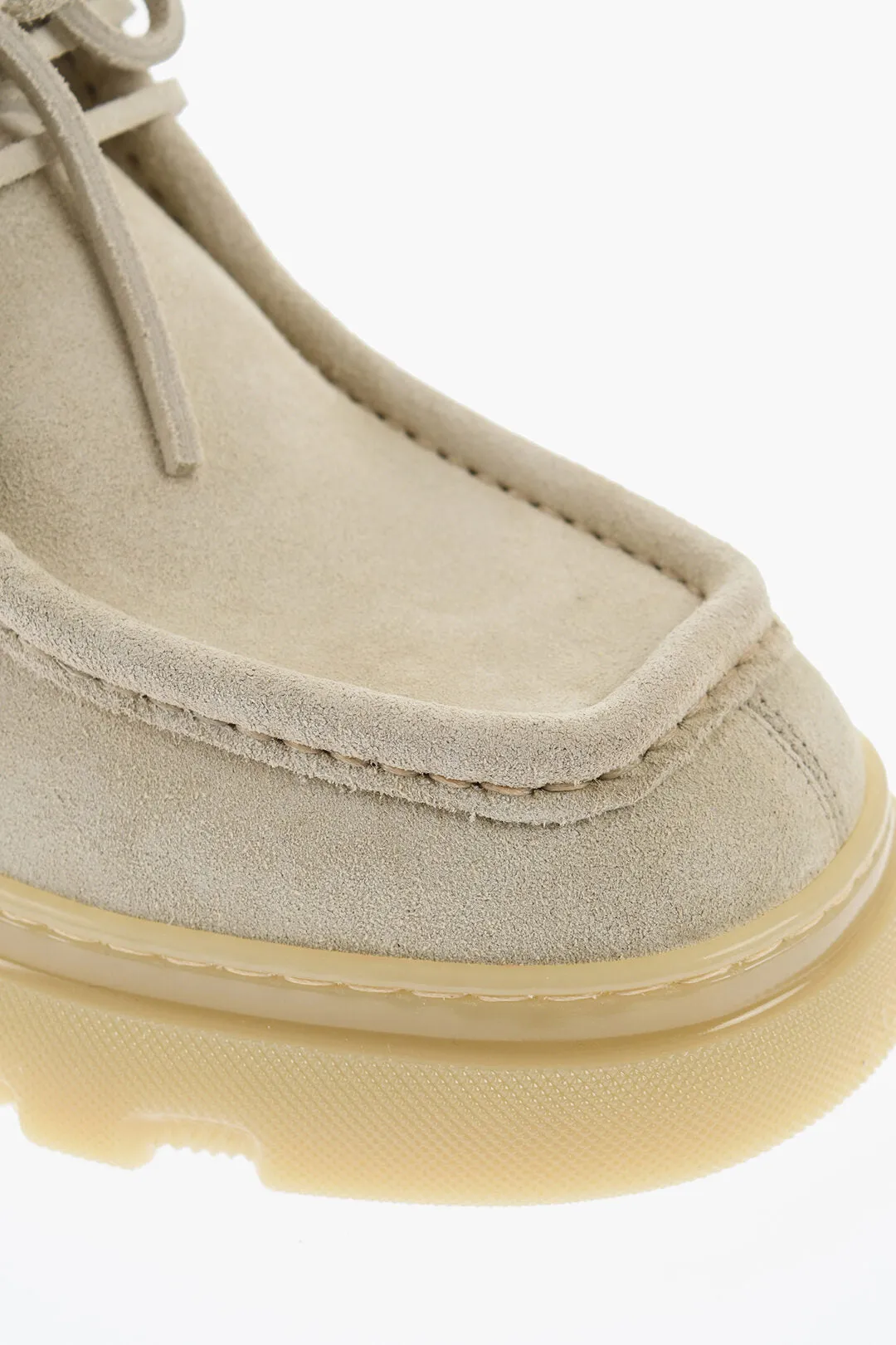Burberry Suede Wallabee Shoes With Rubber Sole