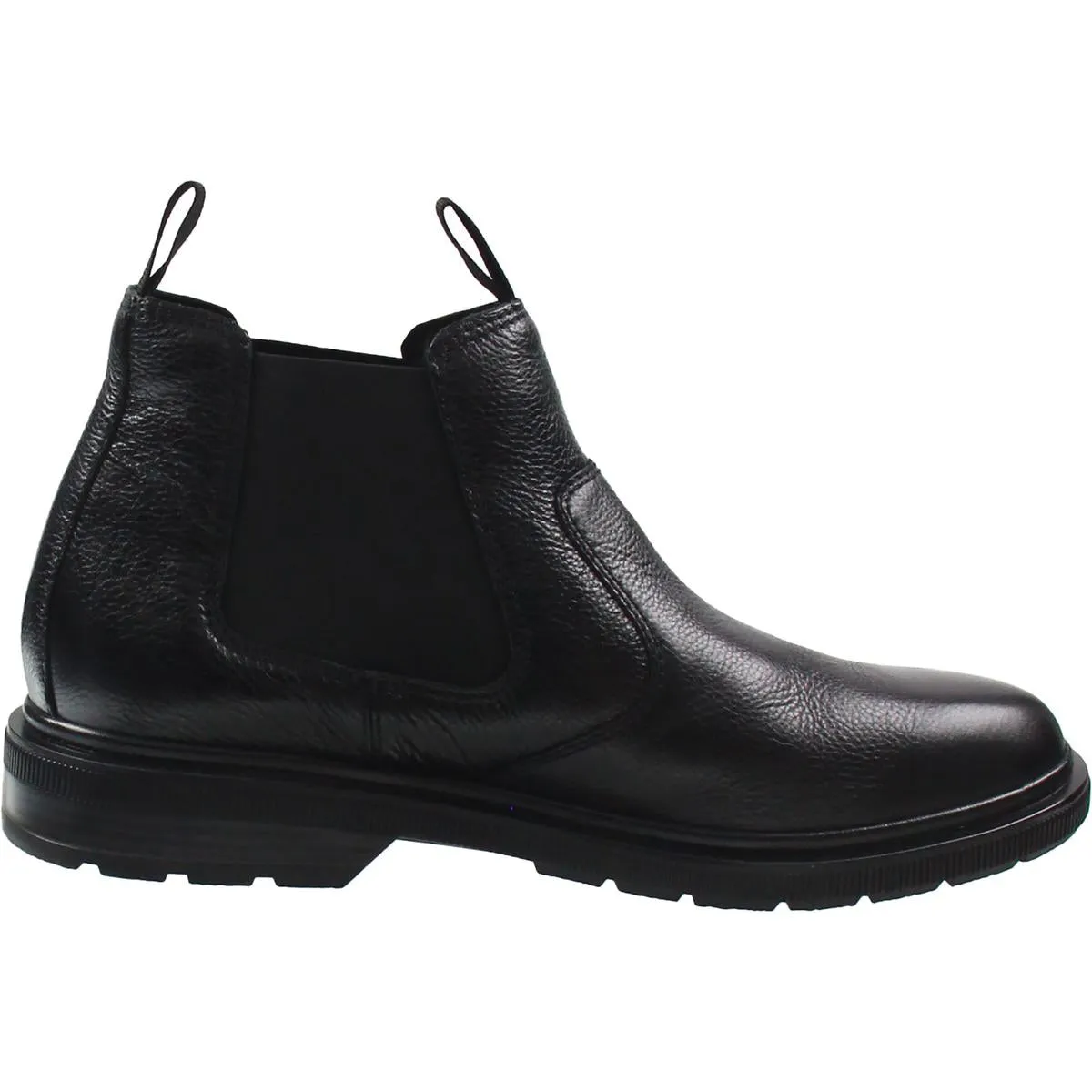 Burchi Mens Textured Leather Chelsea Boots