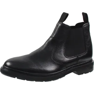 Burchi Mens Textured Leather Chelsea Boots