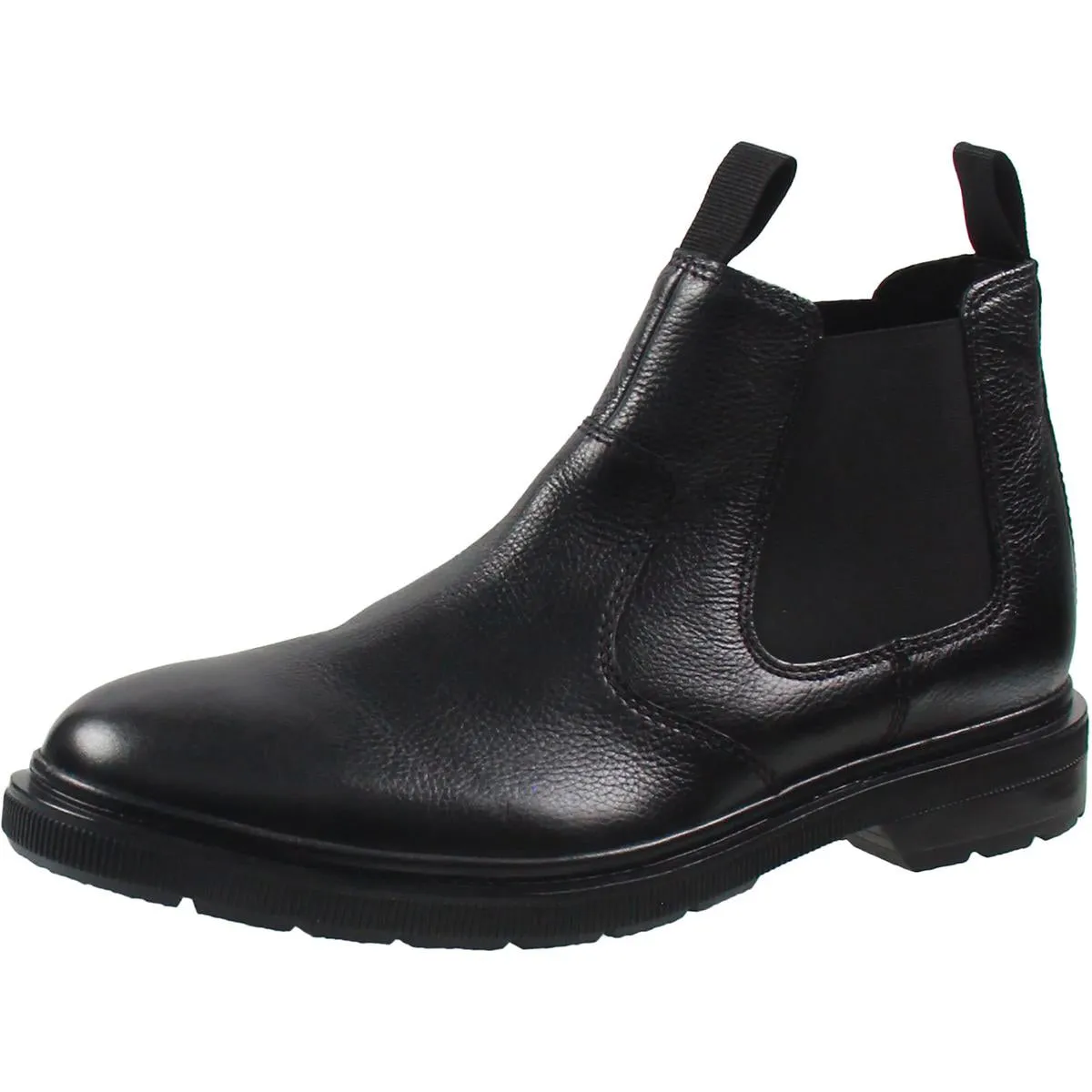 Burchi Mens Textured Leather Chelsea Boots