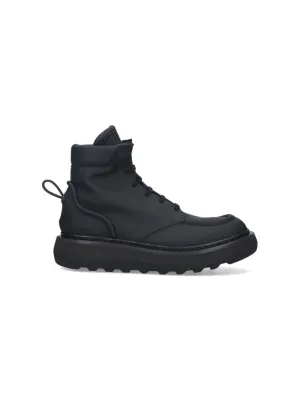Cal 32130" Ankle Boots In Black Rubberized Fabric