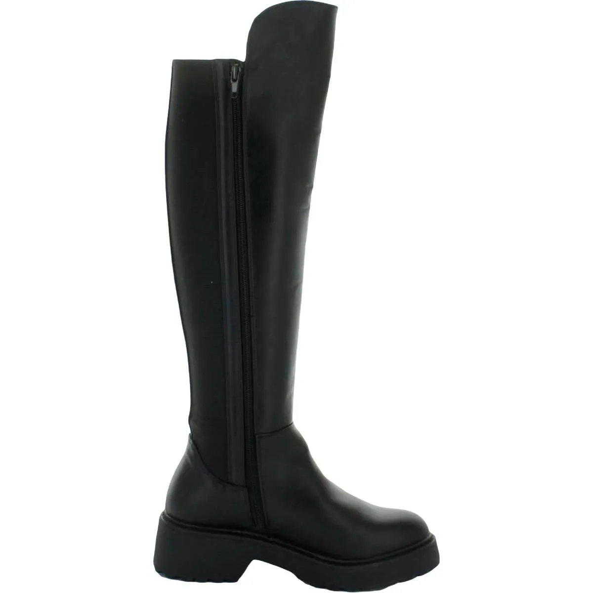 Callback Womens Faux Leather Round Toe Knee-High Boots