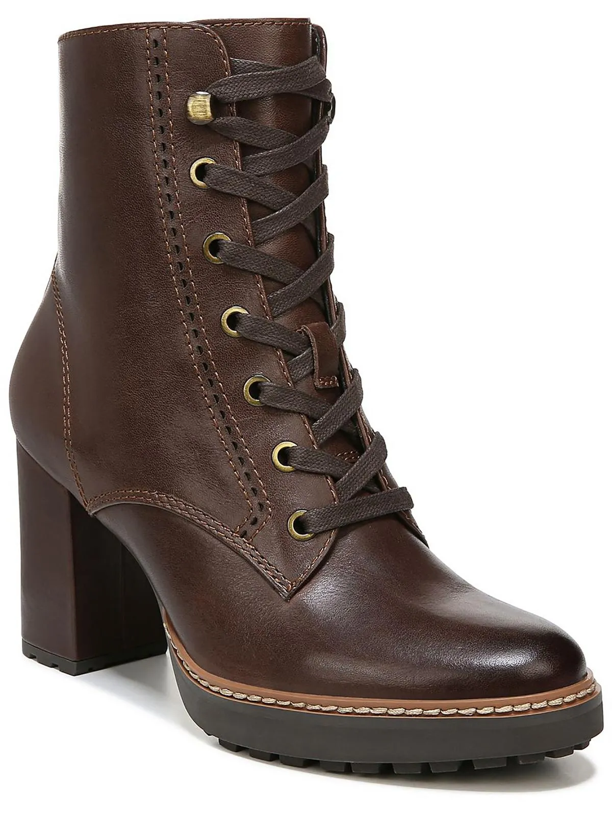 Callie Womens Leather Zipper Mid-Calf Boots