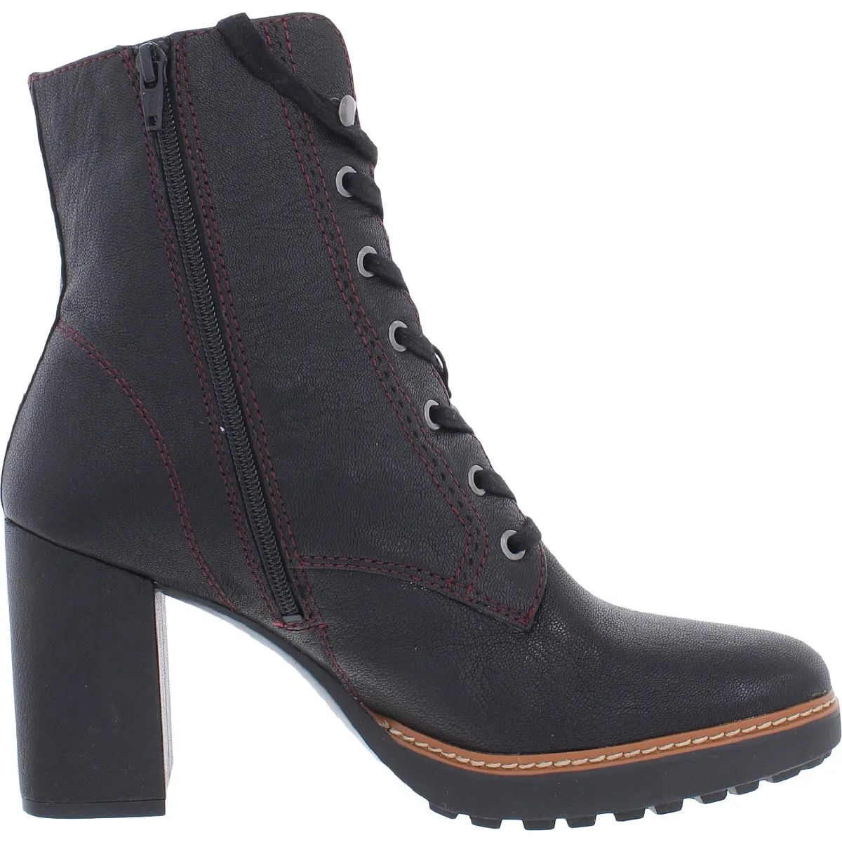 Callie Womens Leather Zipper Mid-Calf Boots