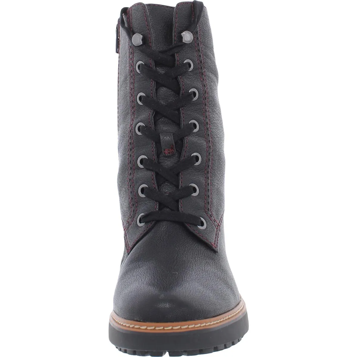 Callie Womens Leather Zipper Mid-Calf Boots