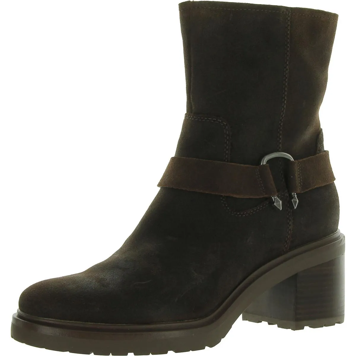 CAMROS Womens Suede Almond Toe Ankle Boots