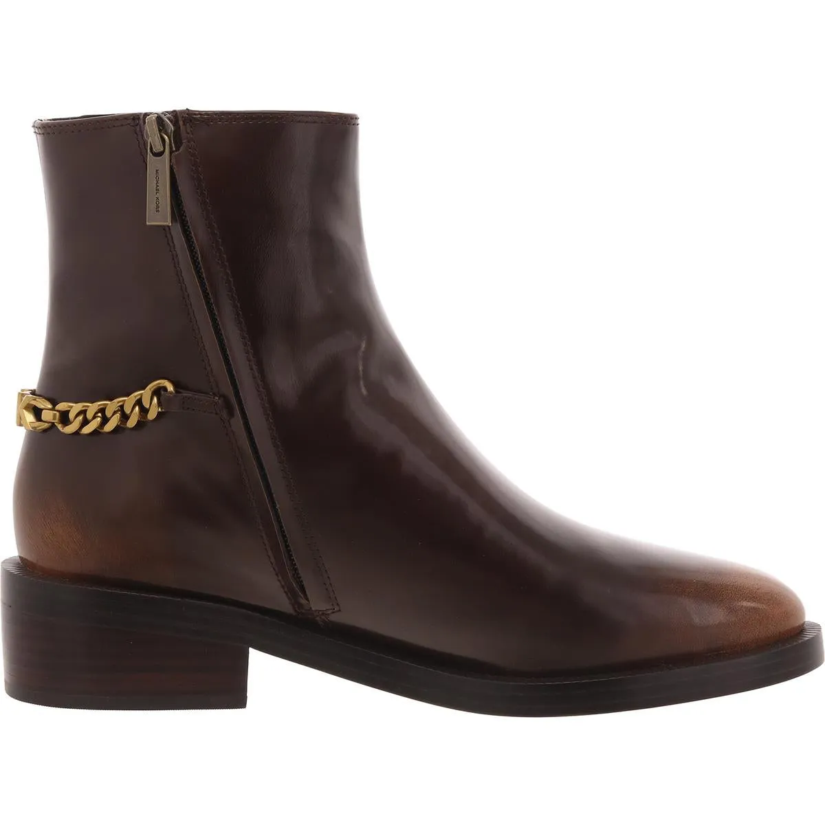 Carlisle Flat Bootie Womens Zipper Leather Booties