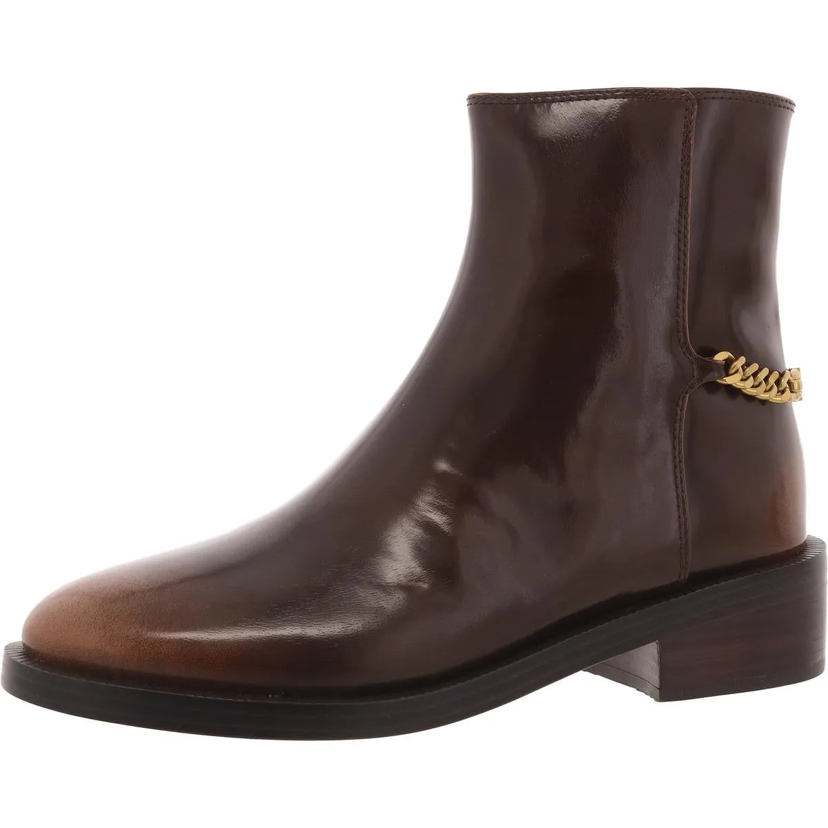 Carlisle Flat Bootie Womens Zipper Leather Booties