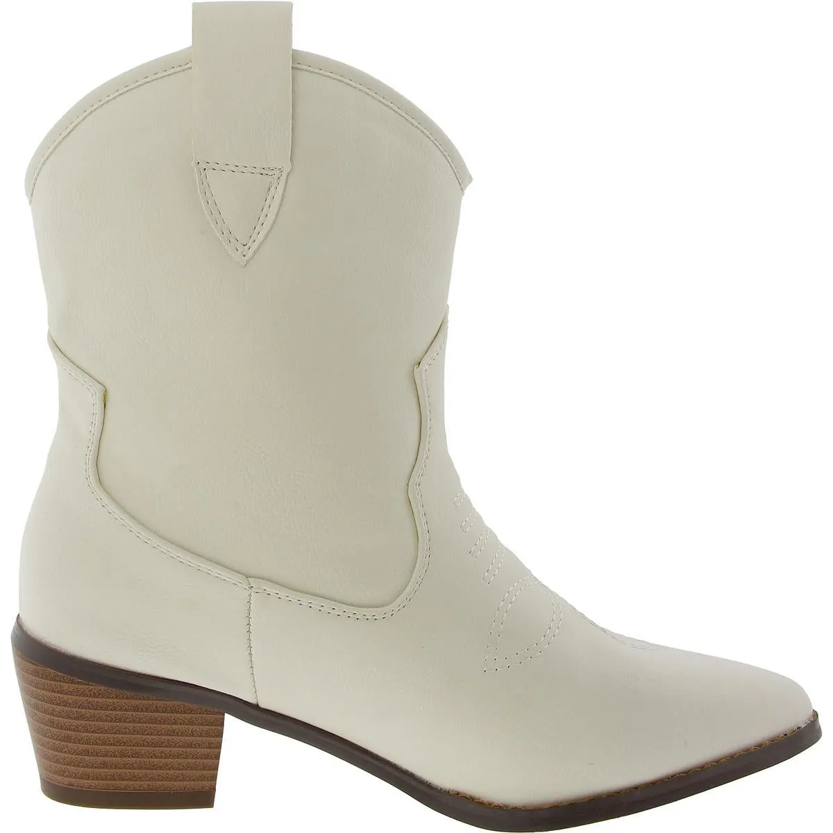 Carrie Womens Embroidered Faux Leather Cowboy, Western Boots