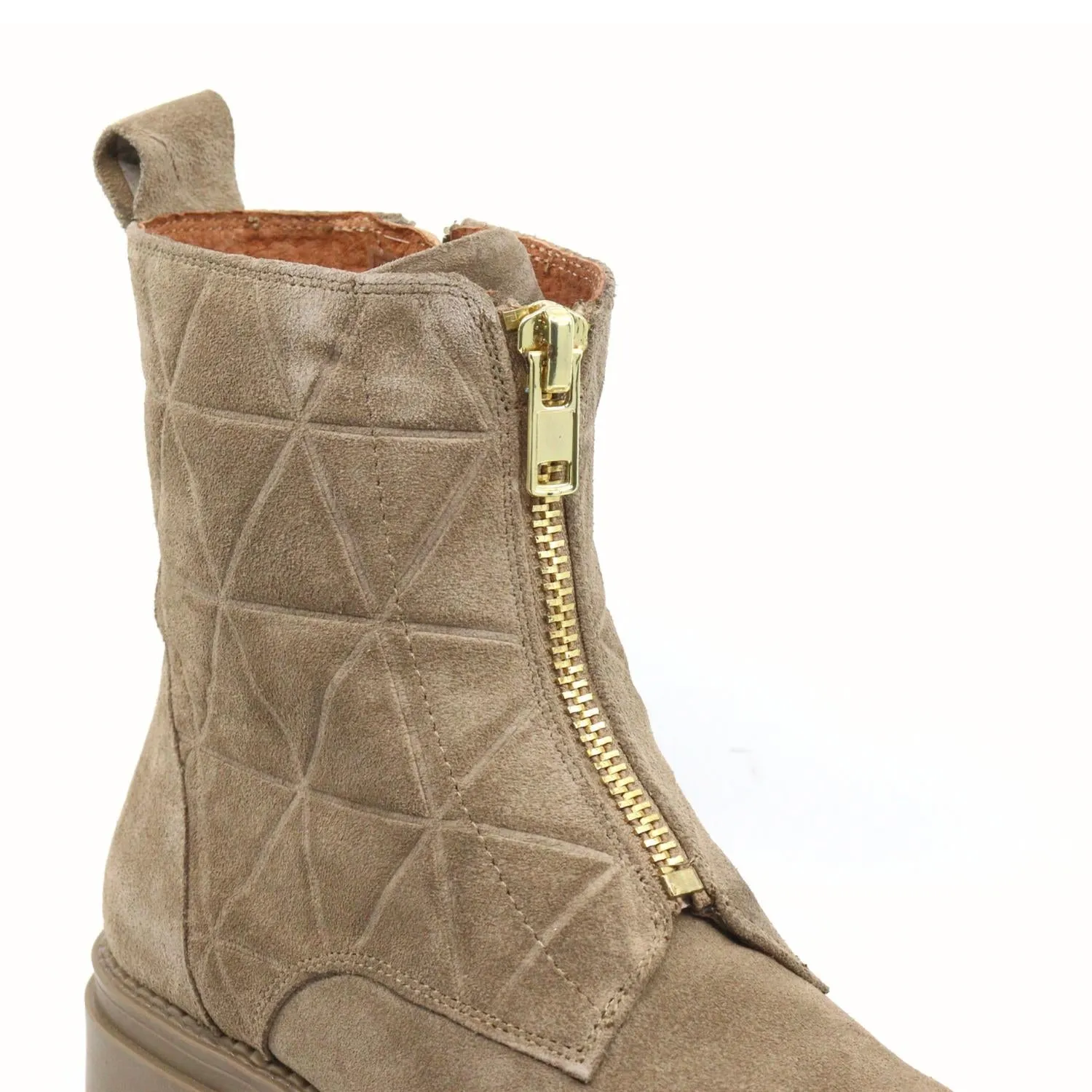 Carson Combat Boot In Taupe Suede