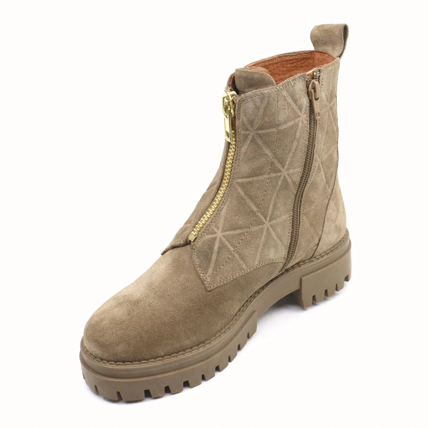 Carson Combat Boot In Taupe Suede