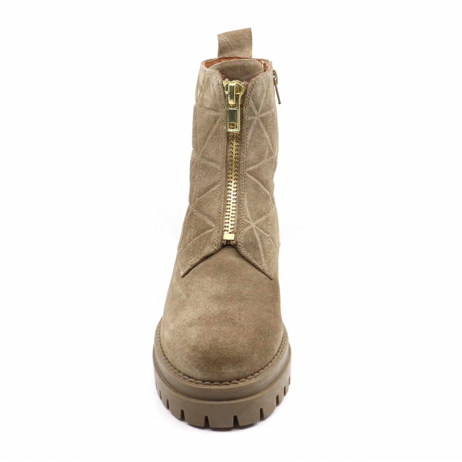 Carson Combat Boot In Taupe Suede