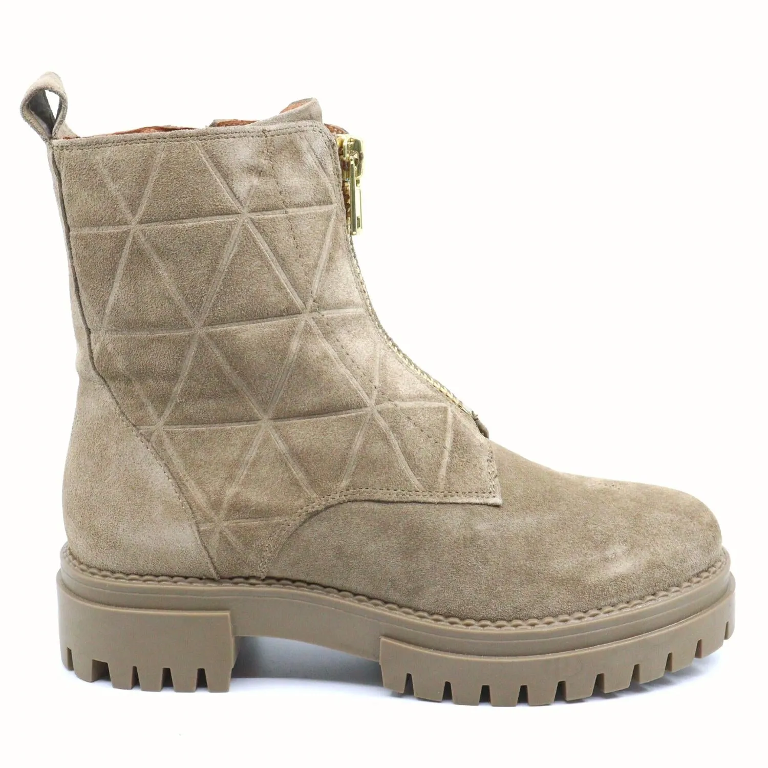 Carson Combat Boot In Taupe Suede