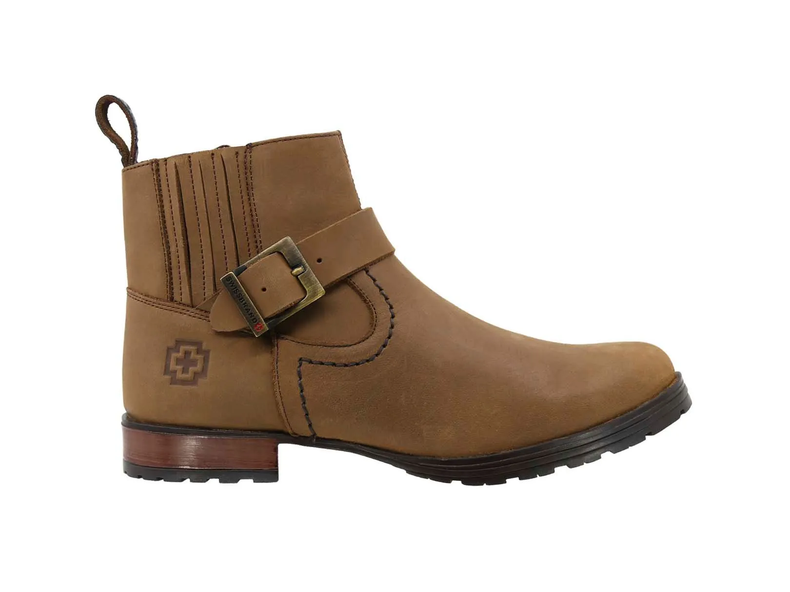 Casual Leather Booties By Swissbrand -