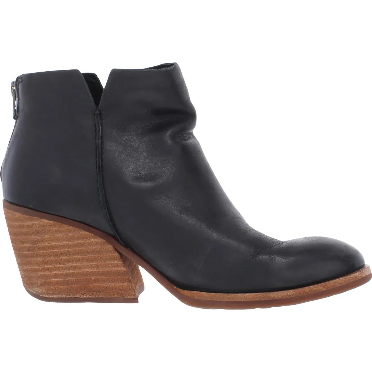 Chandra Womens Zipper Leather Booties
