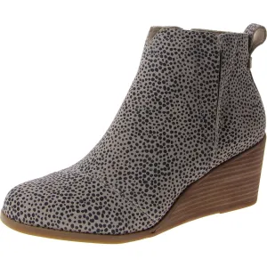Clare Womens Suede Pull On Wedge Boots