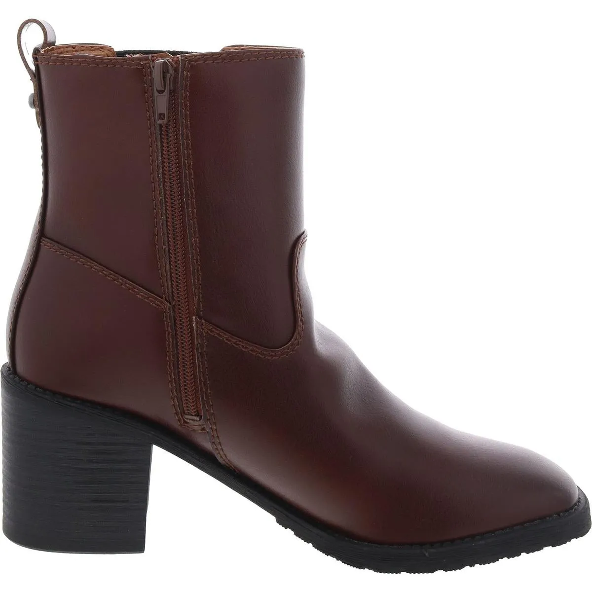 Claret Womens Zipper Faux Leather Chelsea Boots