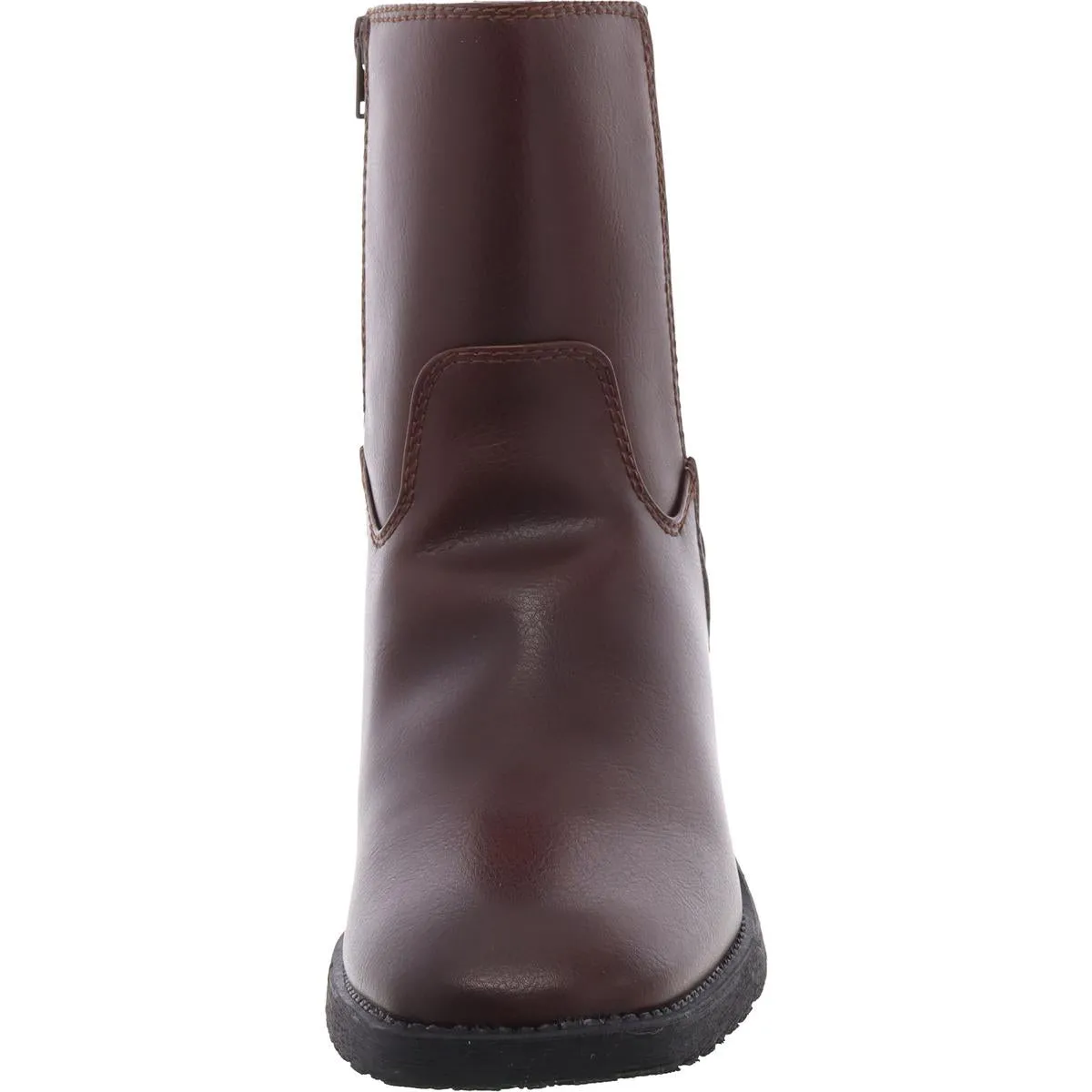 Claret Womens Zipper Faux Leather Chelsea Boots