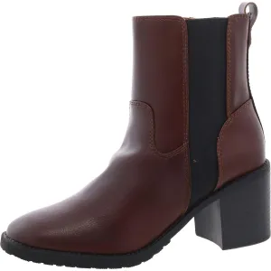 Claret Womens Zipper Faux Leather Chelsea Boots