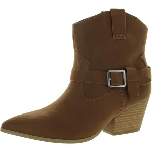 CLEMENT Womens Faux Leather Pull On Cowboy, Western Boots