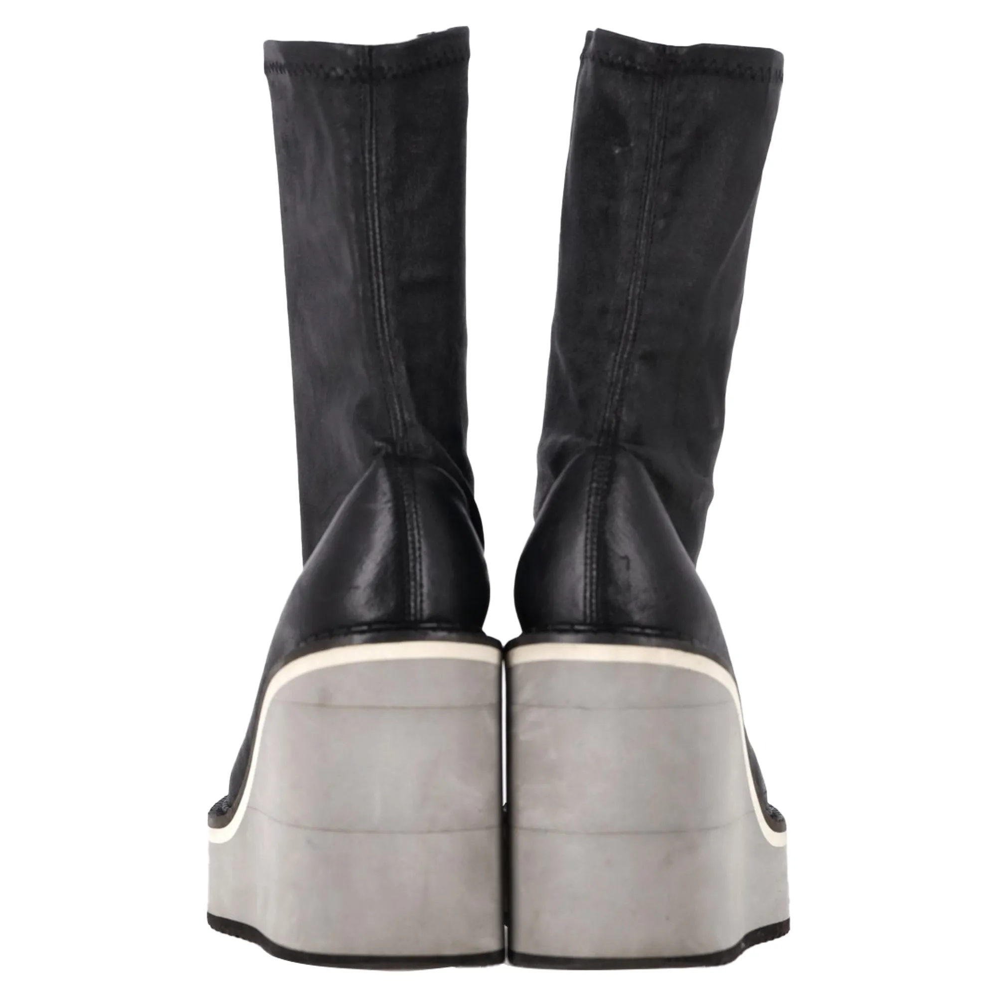 Clergerie Bliss 4 Wedge Booties in Black Leather