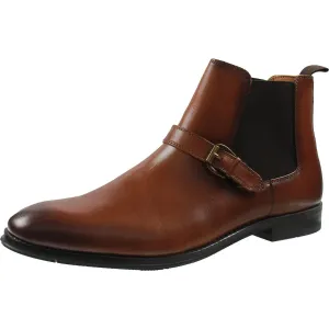 Crawfordd Mens Stretch Faux Leather Chelsea Boots