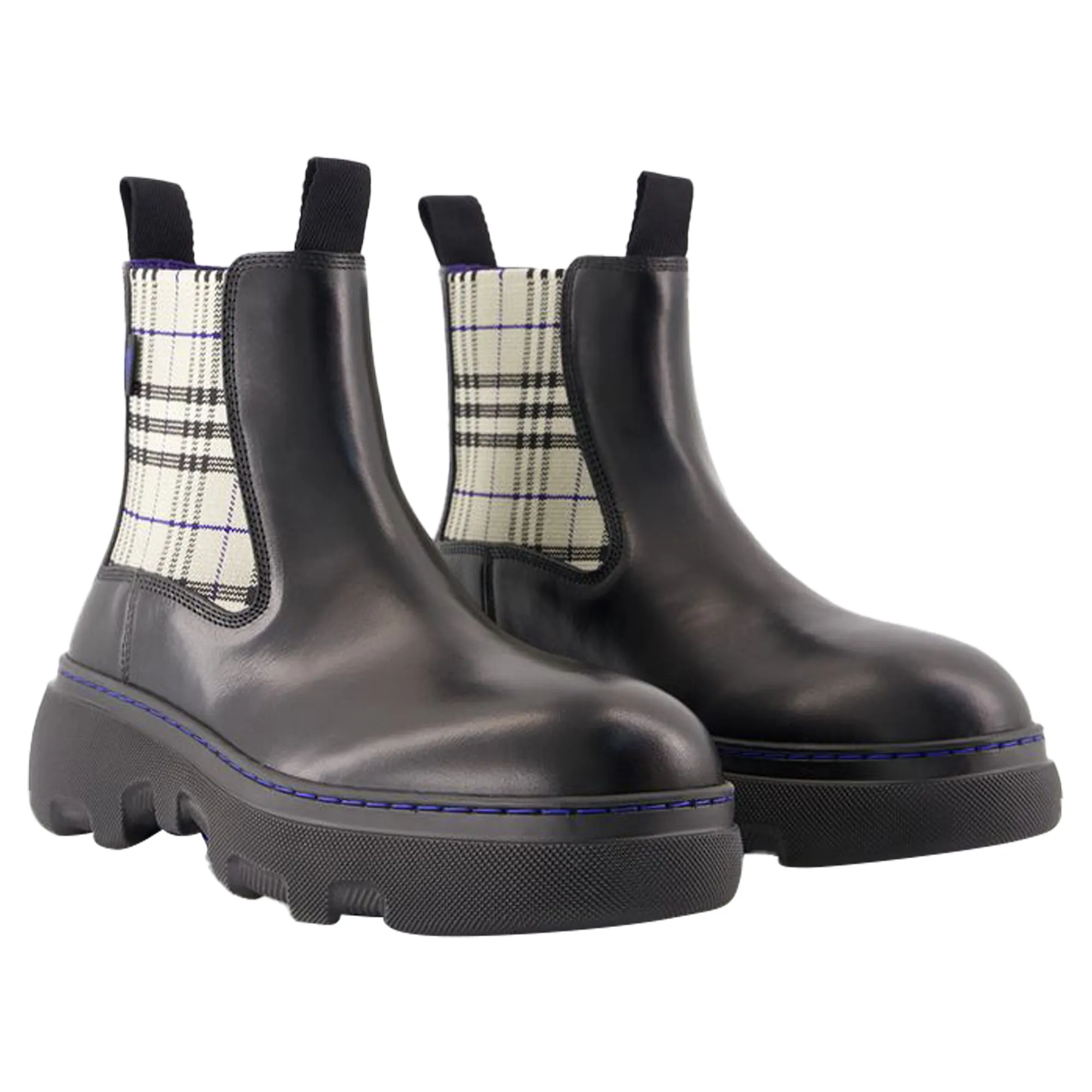 Creeper Chelsea Low Ankle Boots - Burberry - Leather - Black