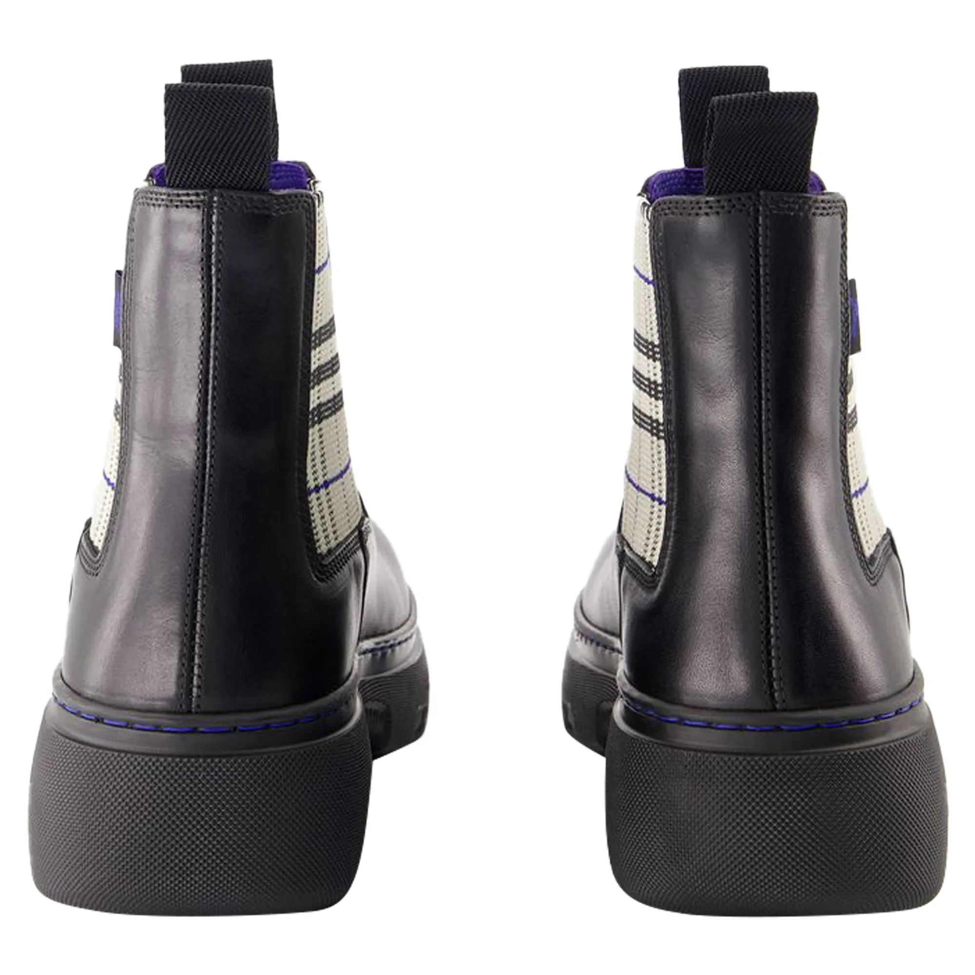 Creeper Chelsea Low Ankle Boots - Burberry - Leather - Black