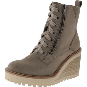 CYAN Womens Faux Leather Zipper Ankle Boots