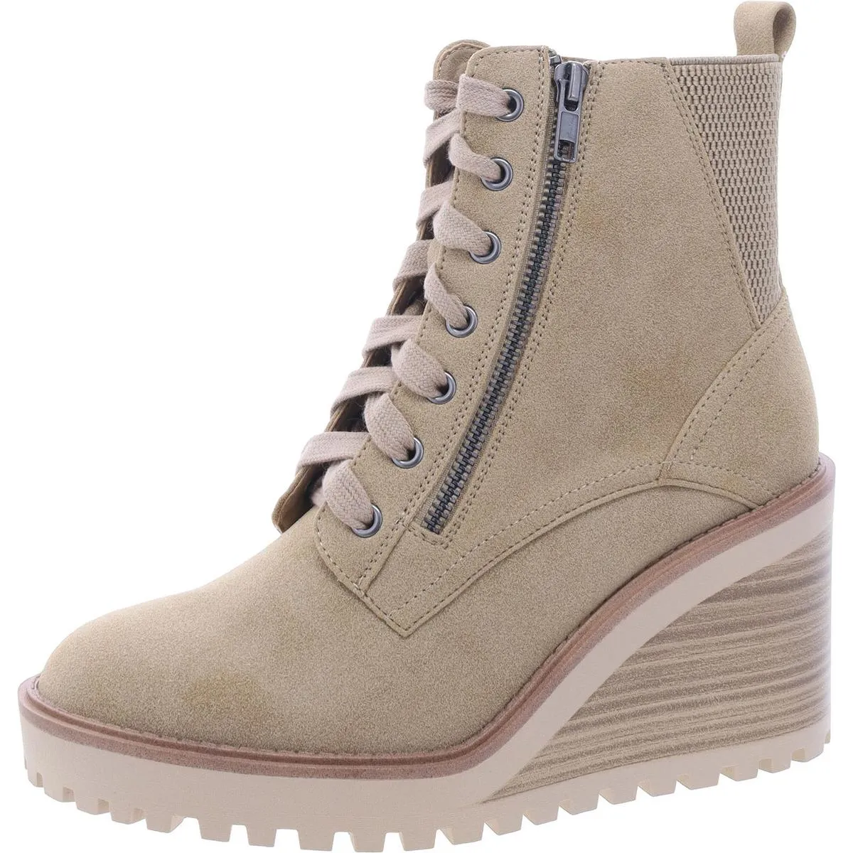 CYAN Womens Faux Leather Zipper Ankle Boots
