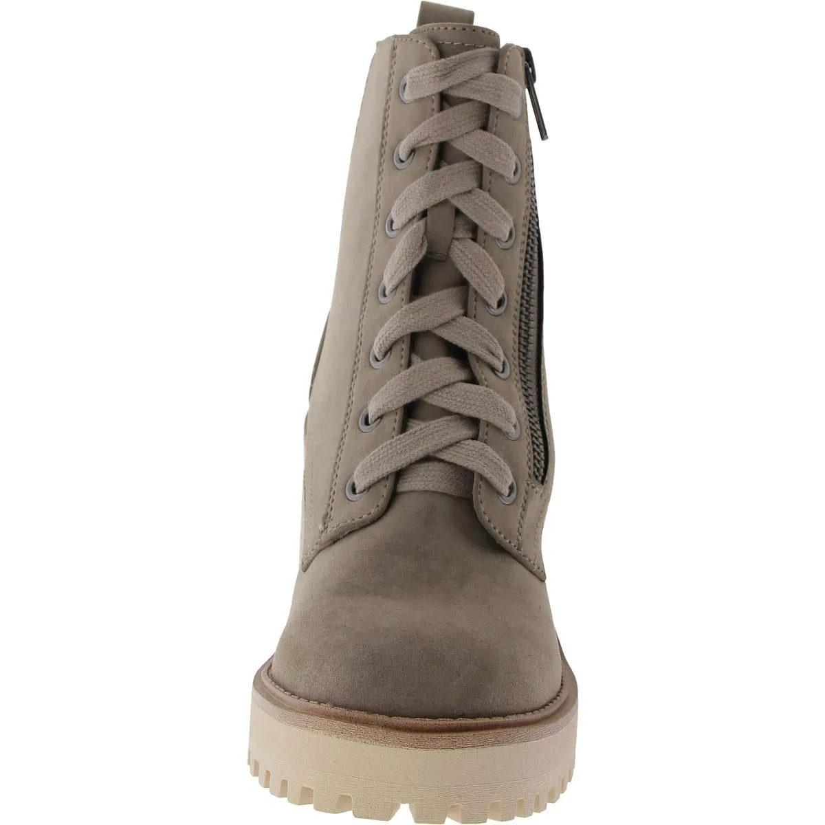 CYAN Womens Faux Leather Zipper Ankle Boots