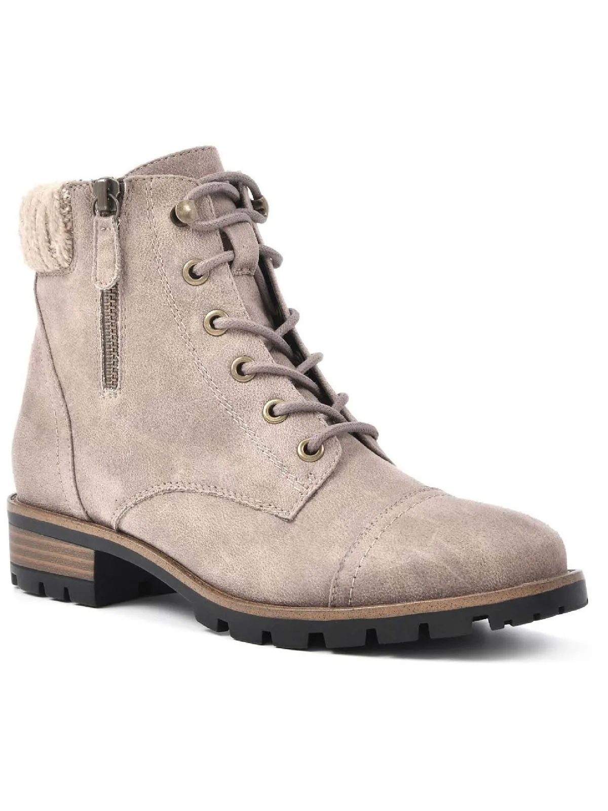 Daisy Womens Faux Fur Lace Up Ankle Boots