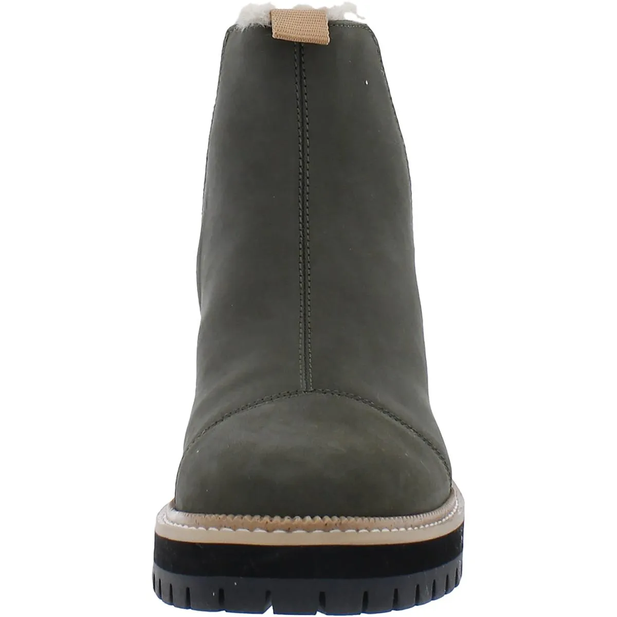 Dakota Womens Lugged Sole Faux Fur Lining Chelsea Boots