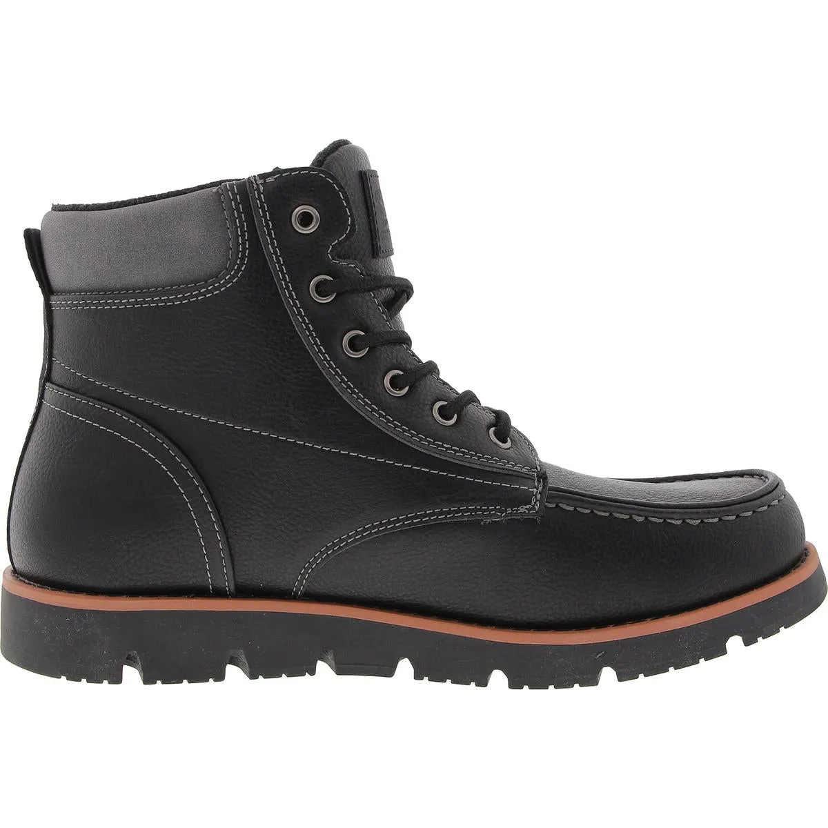 Dean Mens Lace-Up Faux Leather Combat & Lace-Up Boots