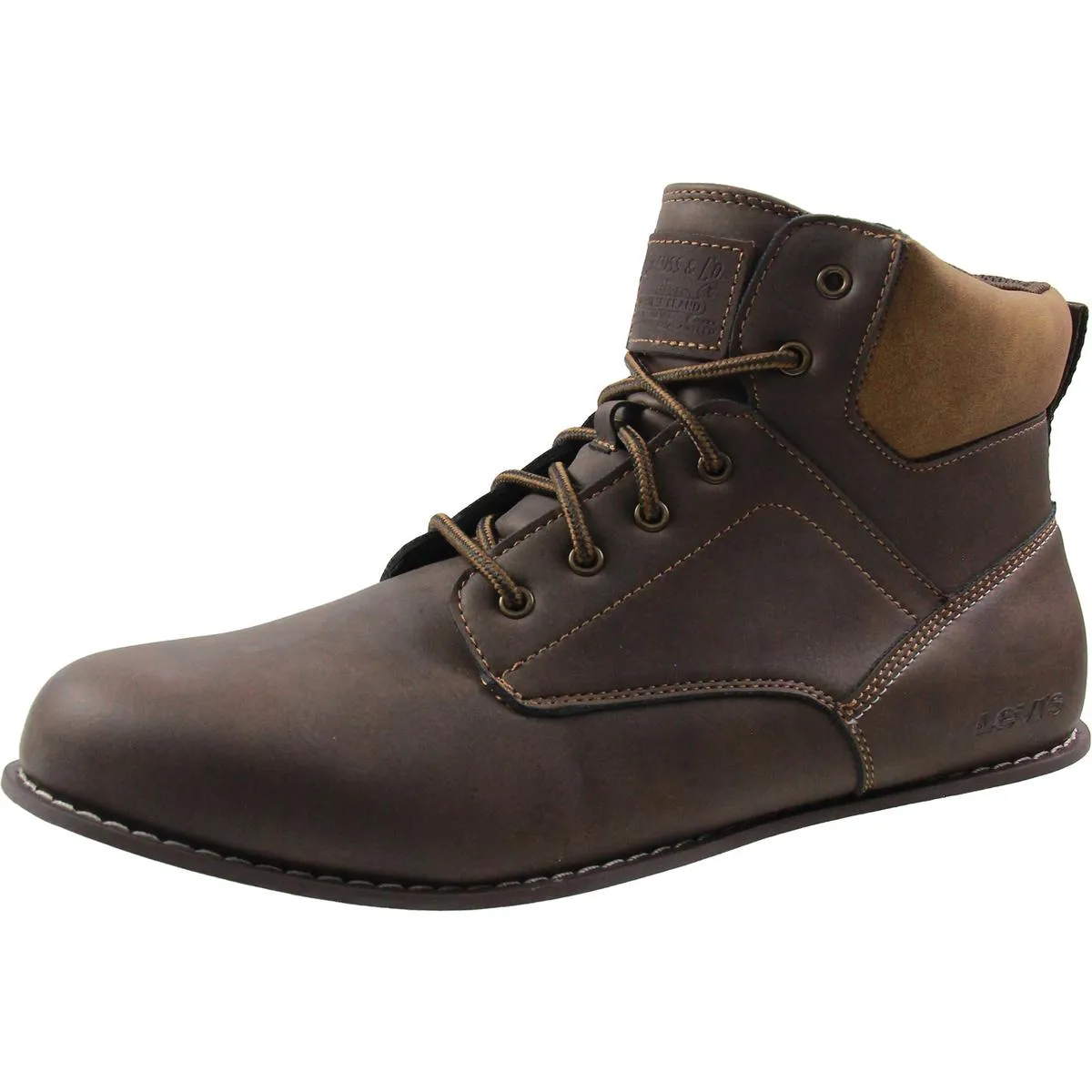 Dean Mens Lace-Up Faux Leather Combat & Lace-Up Boots