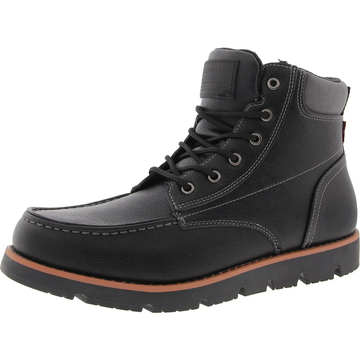 Dean Mens Lace-Up Faux Leather Combat & Lace-Up Boots