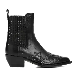 Debbie Black Cow Leather Beatles Boots