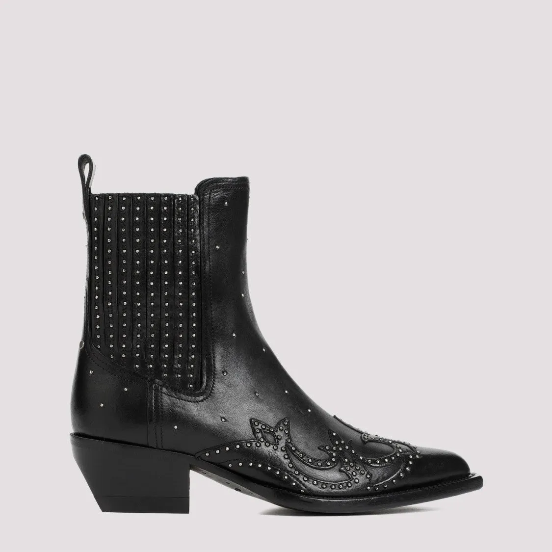 Debbie Black Cow Leather Beatles Boots