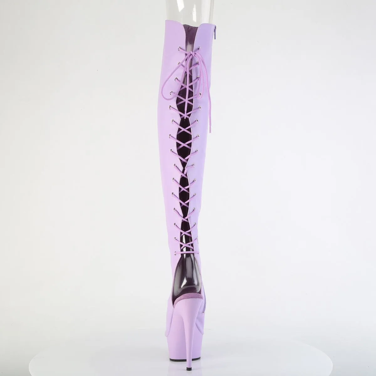 DELIGHT-3019 Platform Shoes Lavender Faux Leather/Lavender Matte