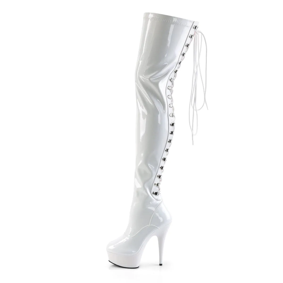 DELIGHT-3063 White Stretch Patent/White