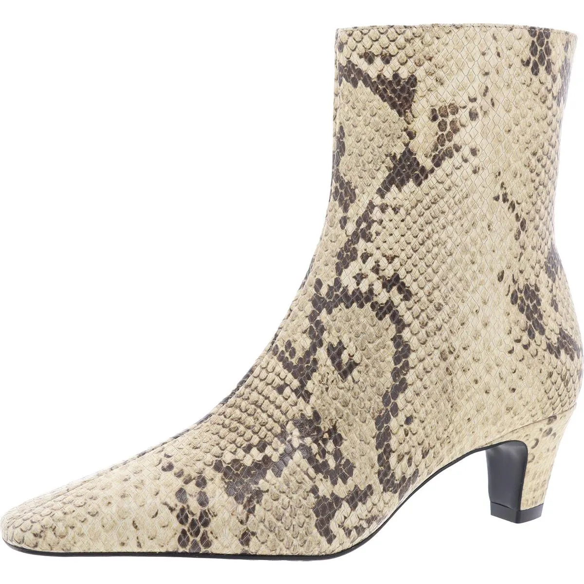 Dellia Womens Snake Print Leather Mid-Calf Boots